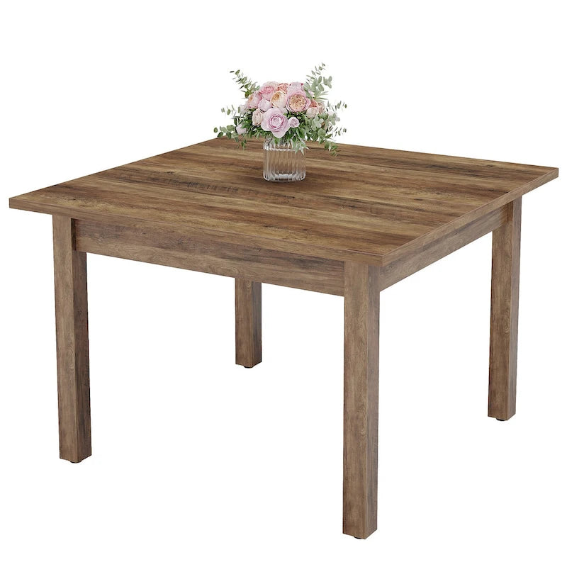 Table de salle à manger carrée de 39,4 cm avec pieds en bois massif pour 4 personnes, petite table de cuisine pour salle à manger