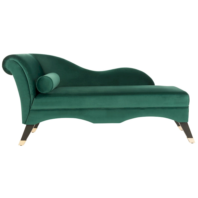 Chaise longue SAFAVIEH Karan style moderne milieu du siècle avec coussin - 63 cm (L) x 28 cm (P) x 30 cm (H)