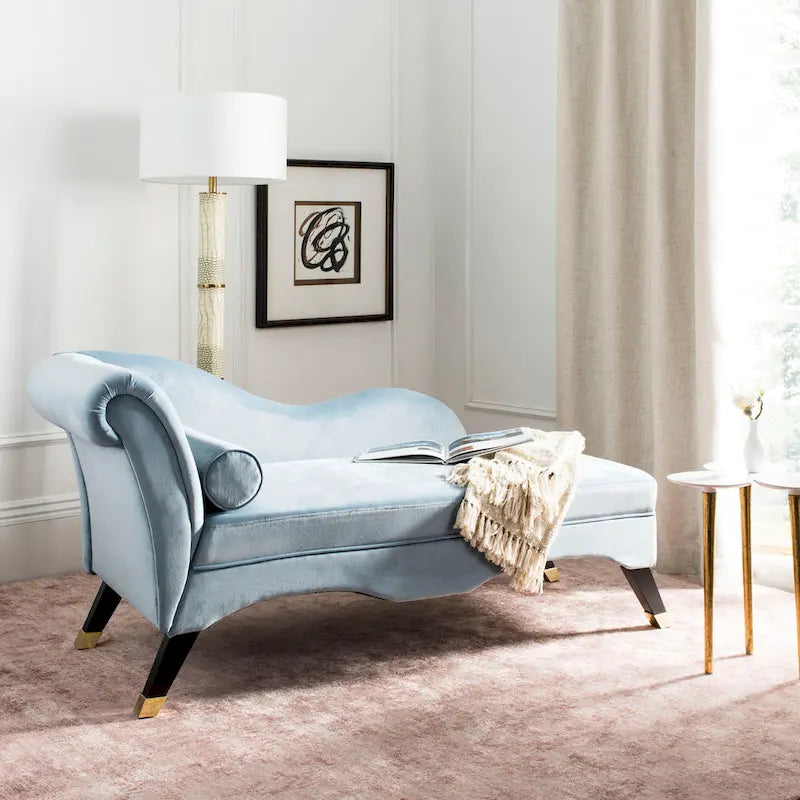 Chaise longue SAFAVIEH Karan style moderne milieu du siècle avec coussin - 63 cm (L) x 28 cm (P) x 30 cm (H)