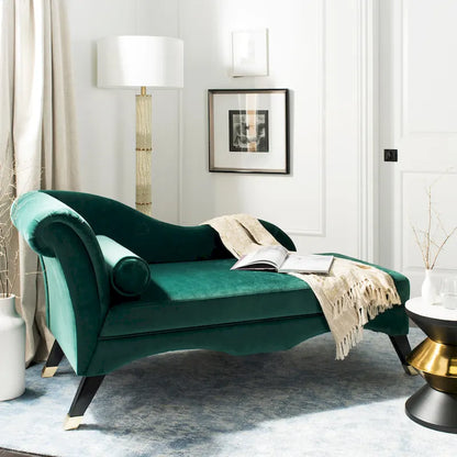 Chaise longue SAFAVIEH Karan style moderne milieu du siècle avec coussin - 63 cm (L) x 28 cm (P) x 30 cm (H)