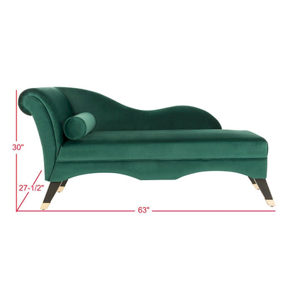 Chaise longue SAFAVIEH Karan style moderne milieu du siècle avec coussin - 63 cm (L) x 28 cm (P) x 30 cm (H)