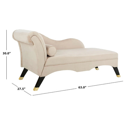 Chaise longue SAFAVIEH Karan style moderne milieu du siècle avec coussin - 63 cm (L) x 28 cm (P) x 30 cm (H)