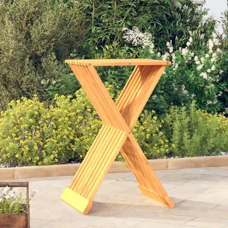 vidaXL Folding Stool 15.7 x12.8 x27.6  Solid Wood Teak