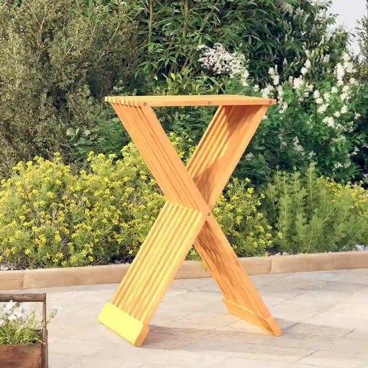 vidaXL Folding Stool 15.7 x12.8 x27.6  Solid Wood Teak