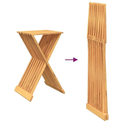 Tabouret pliant vidaXL 15,7 x 12,8 x 27,6 cm, bois massif teck