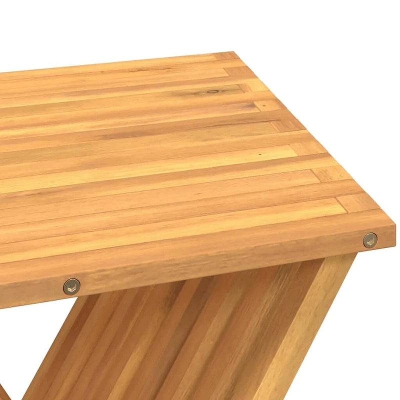 Tabouret pliant vidaXL 15,7 x 12,8 x 27,6 cm, bois massif teck