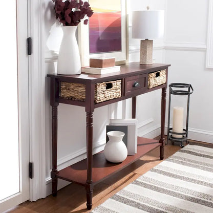 Console de rangement SAFAVIEH Evalena, noir vieilli - 44,5 x 13,4 x 31,5 cm (L x P x H)