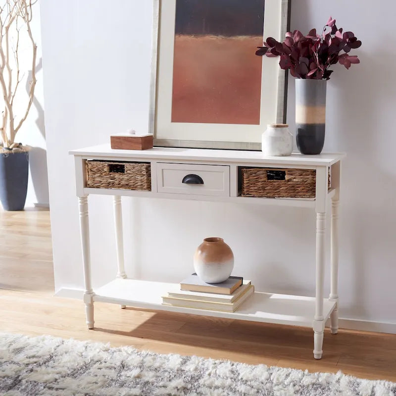 Console de rangement SAFAVIEH Evalena, noir vieilli - 44,5 x 13,4 x 31,5 cm (L x P x H)