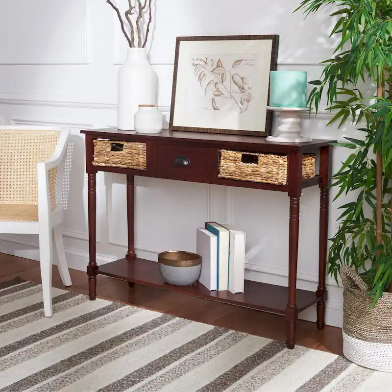 Console de rangement SAFAVIEH Evalena, noir vieilli - 44,5 x 13,4 x 31,5 cm (L x P x H)