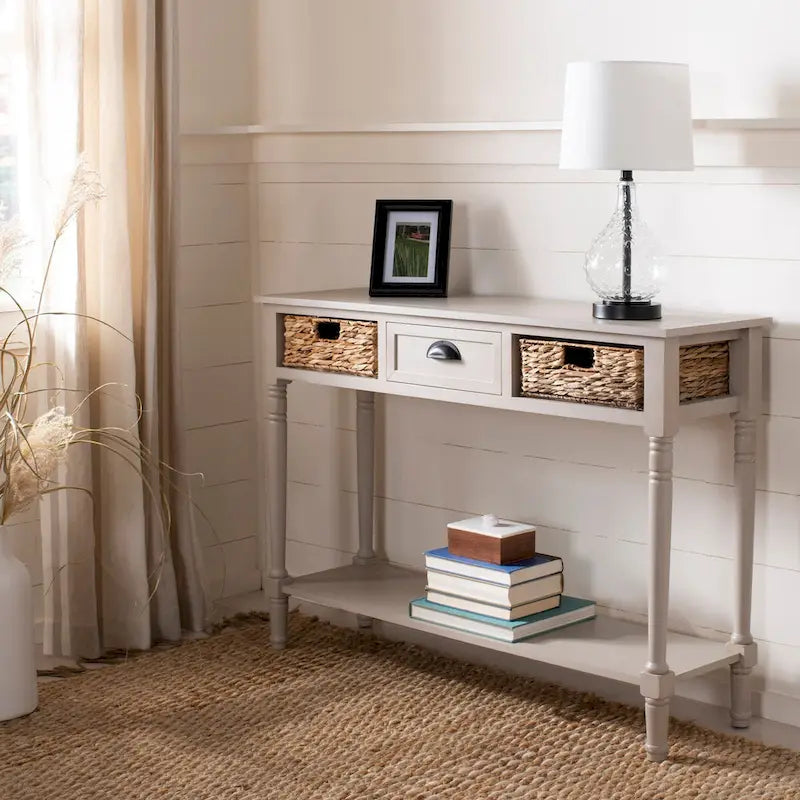 Console de rangement SAFAVIEH Evalena, noir vieilli - 44,5 x 13,4 x 31,5 cm (L x P x H)