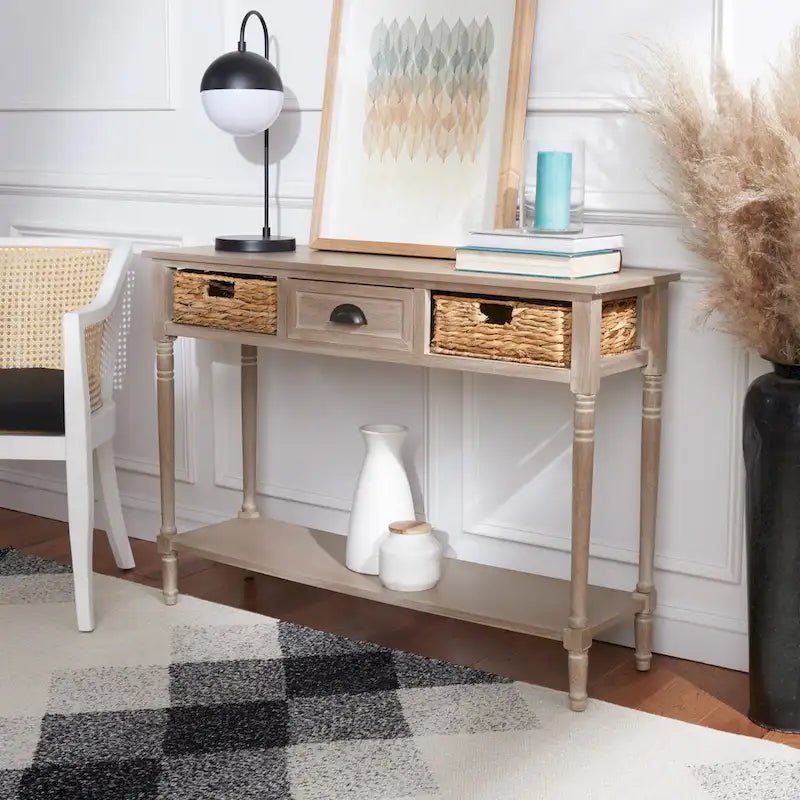 Console de rangement SAFAVIEH Evalena, noir vieilli - 44,5 x 13,4 x 31,5 cm (L x P x H)