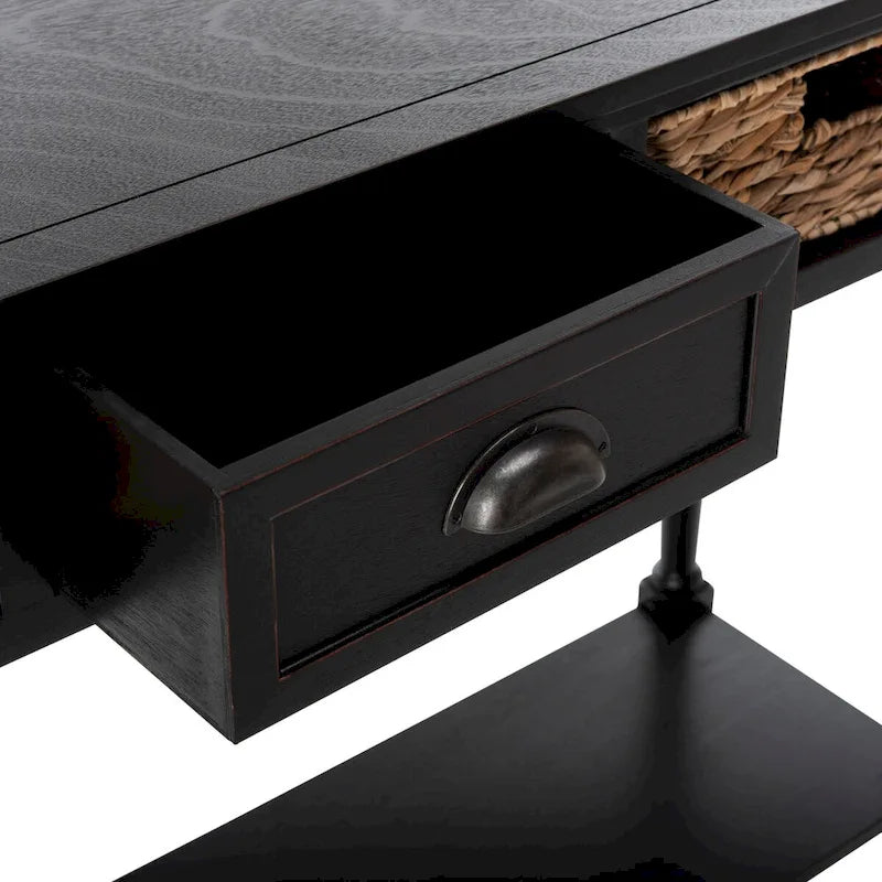 Console de rangement SAFAVIEH Evalena, noir vieilli - 44,5 x 13,4 x 31,5 cm (L x P x H)