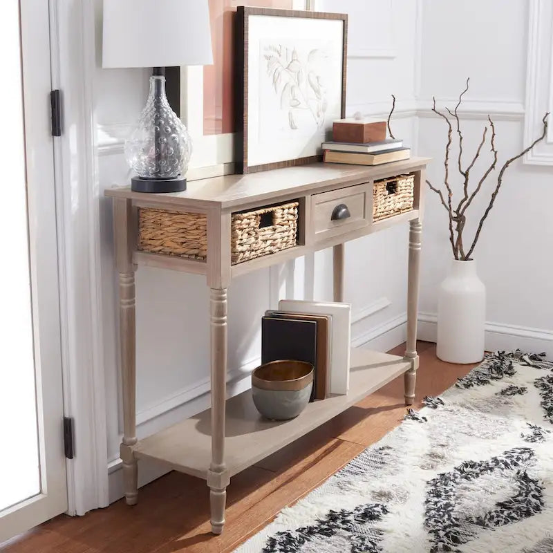 Console de rangement SAFAVIEH Evalena, noir vieilli - 44,5 x 13,4 x 31,5 cm (L x P x H)
