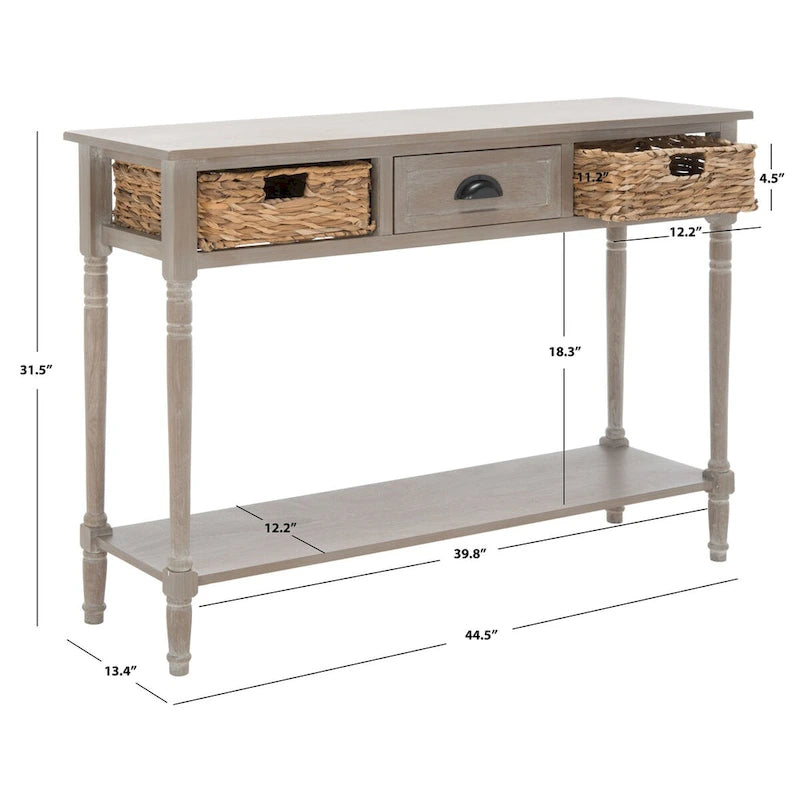 Console de rangement SAFAVIEH Evalena, noir vieilli - 44,5 x 13,4 x 31,5 cm (L x P x H)