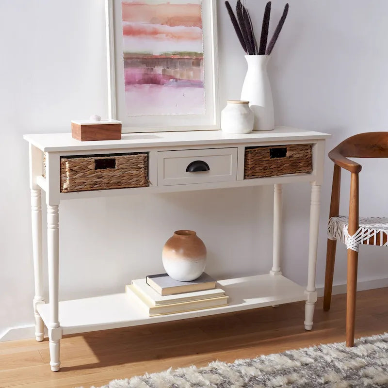 Console de rangement SAFAVIEH Evalena, noir vieilli - 44,5 x 13,4 x 31,5 cm (L x P x H)