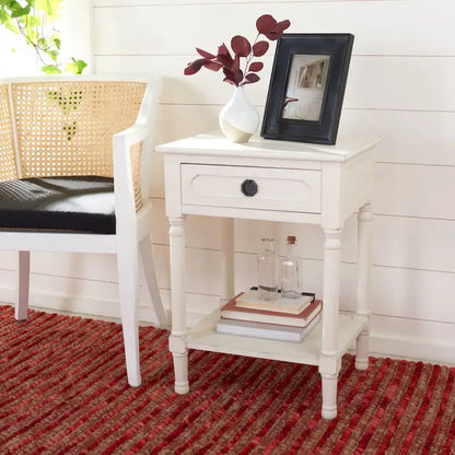 SAFAVIEH Jenny 1-Drawer Accent Table - 19  W x 15.8  L x 26  H - 19Wx16Dx26H