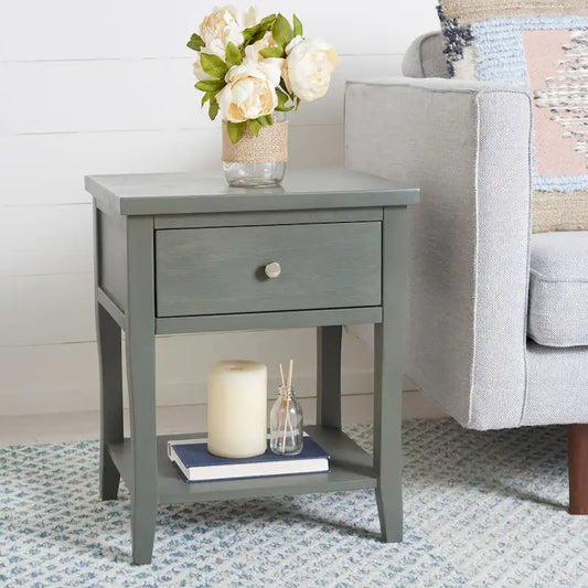SAFAVIEH Martina Nightstand with Storage Drawer (Fully Assembled) - 18.1  x 15  x 22.2  - 18Wx15Dx22H