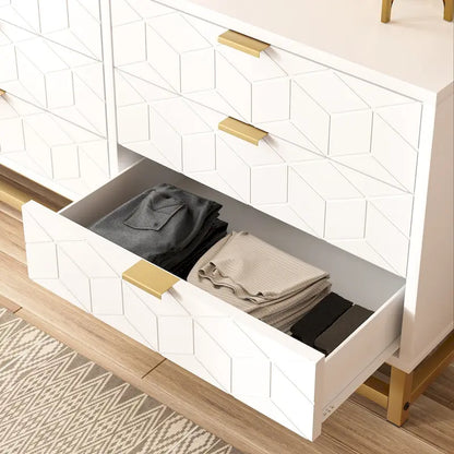 Commode à 6 tiroirs pour chambre à coucher de style moderne