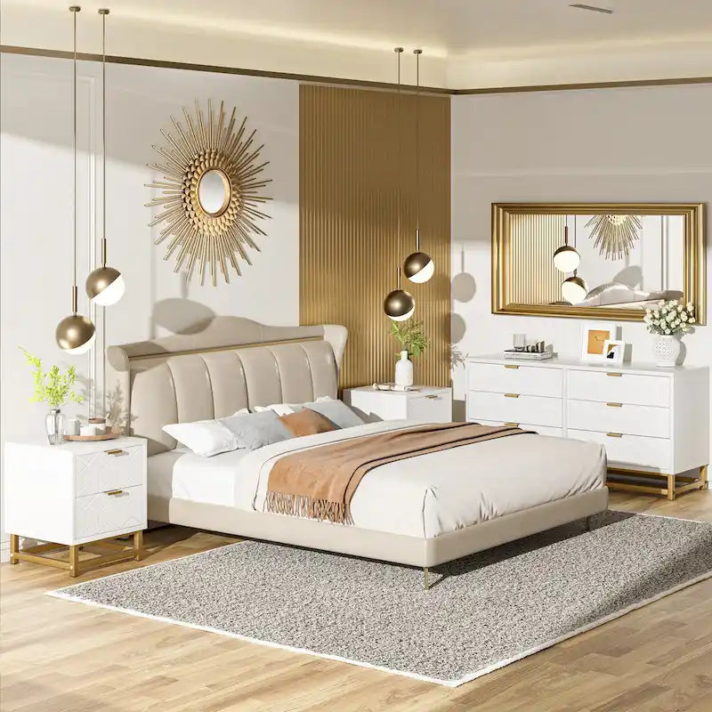 Commode à 6 tiroirs pour chambre à coucher de style moderne