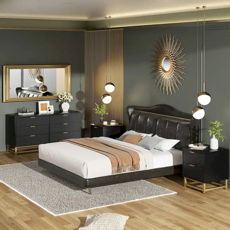 Commode à 6 tiroirs pour chambre à coucher de style moderne