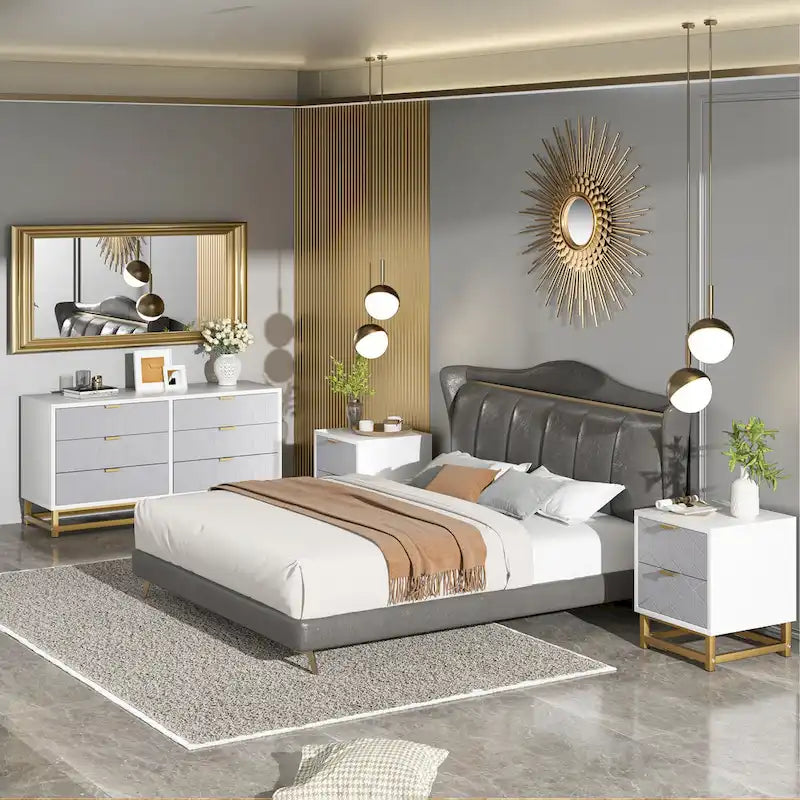 Commode à 6 tiroirs pour chambre à coucher de style moderne