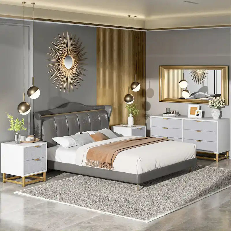 Commode à 6 tiroirs pour chambre à coucher de style moderne