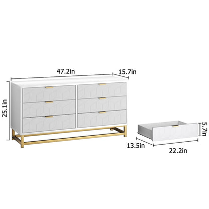 Commode à 6 tiroirs pour chambre à coucher de style moderne