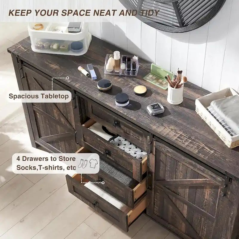 Commode de style campagnard, commode à tiroirs, meuble TV avec commode, commode de rangement