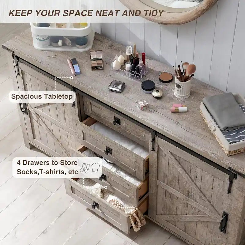 Commode de style campagnard, commode à tiroirs, meuble TV avec commode, commode de rangement