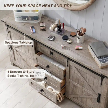 Commode de style campagnard, commode à tiroirs, meuble TV avec commode, commode de rangement