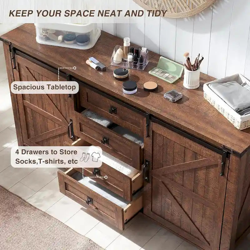 Commode de style campagnard, commode à tiroirs, meuble TV avec commode, commode de rangement