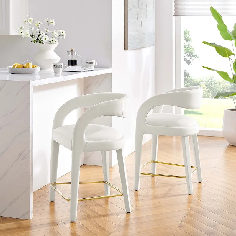 Ensemble de deux tabourets de comptoir en velours Pinnacle Performance