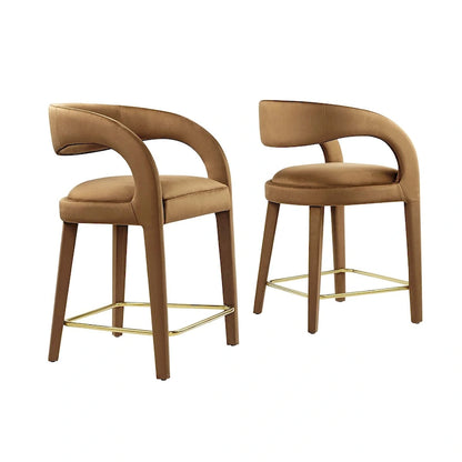Ensemble de deux tabourets de comptoir en velours Pinnacle Performance