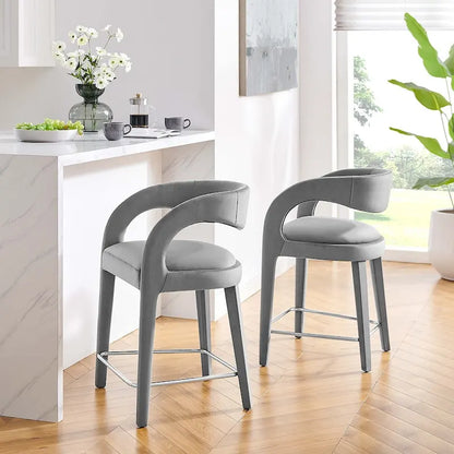 Ensemble de deux tabourets de comptoir en velours Pinnacle Performance
