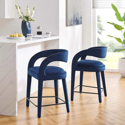 Ensemble de deux tabourets de comptoir en velours Pinnacle Performance
