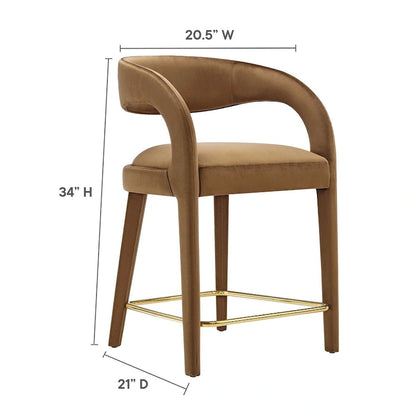 Ensemble de deux tabourets de comptoir en velours Pinnacle Performance