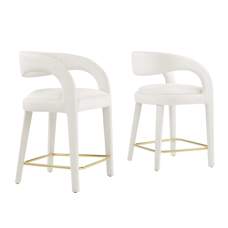 Ensemble de deux tabourets de comptoir en velours Pinnacle Performance