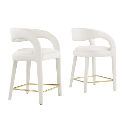 Ensemble de deux tabourets de comptoir en velours Pinnacle Performance