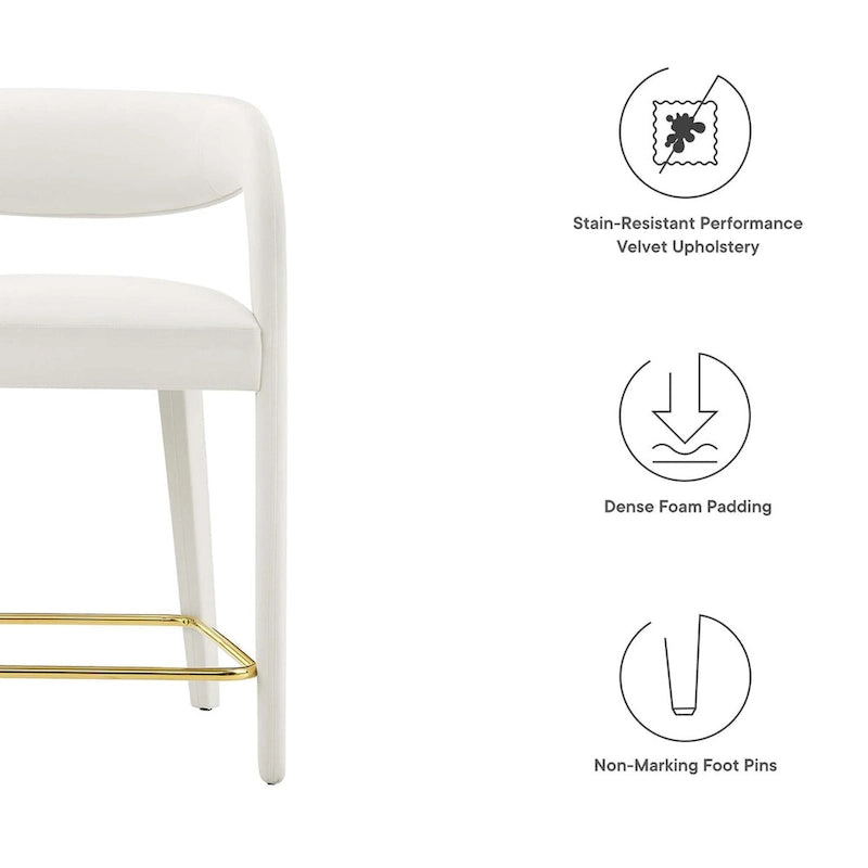 Ensemble de deux tabourets de comptoir en velours Pinnacle Performance