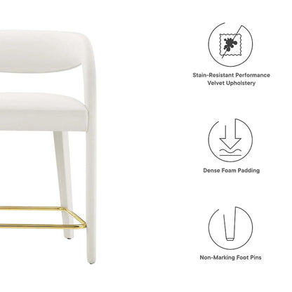 Ensemble de deux tabourets de comptoir en velours Pinnacle Performance