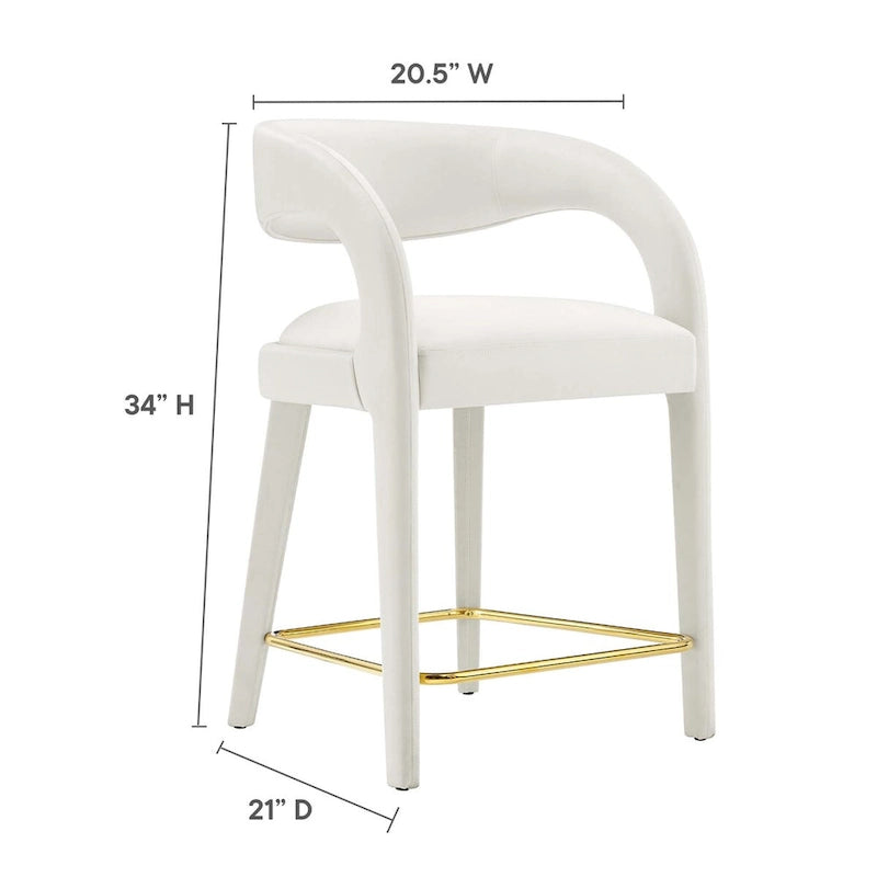 Ensemble de deux tabourets de comptoir en velours Pinnacle Performance