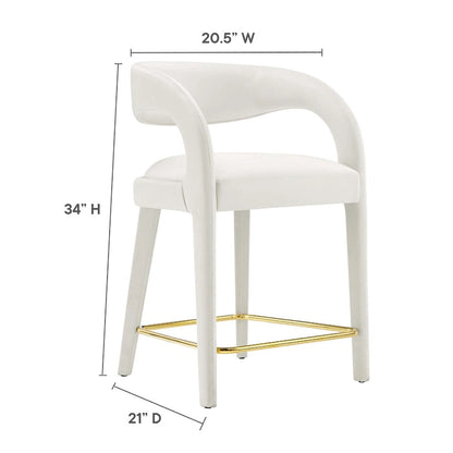 Ensemble de deux tabourets de comptoir en velours Pinnacle Performance