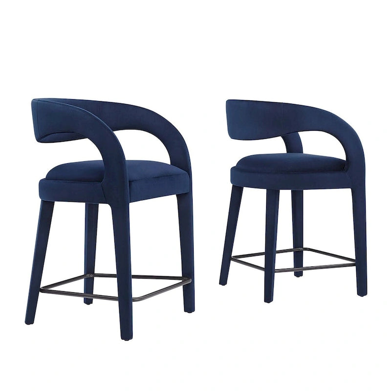 Ensemble de deux tabourets de comptoir en velours Pinnacle Performance