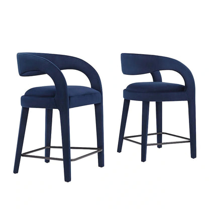 Ensemble de deux tabourets de comptoir en velours Pinnacle Performance