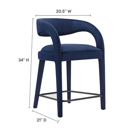 Ensemble de deux tabourets de comptoir en velours Pinnacle Performance