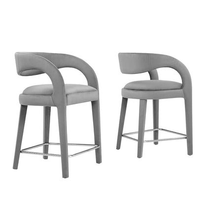 Ensemble de deux tabourets de comptoir en velours Pinnacle Performance