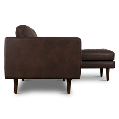 Canapé d'angle droit Poly &amp; Bark Napa 104,5 - Cuir italien pleine fleur véritable