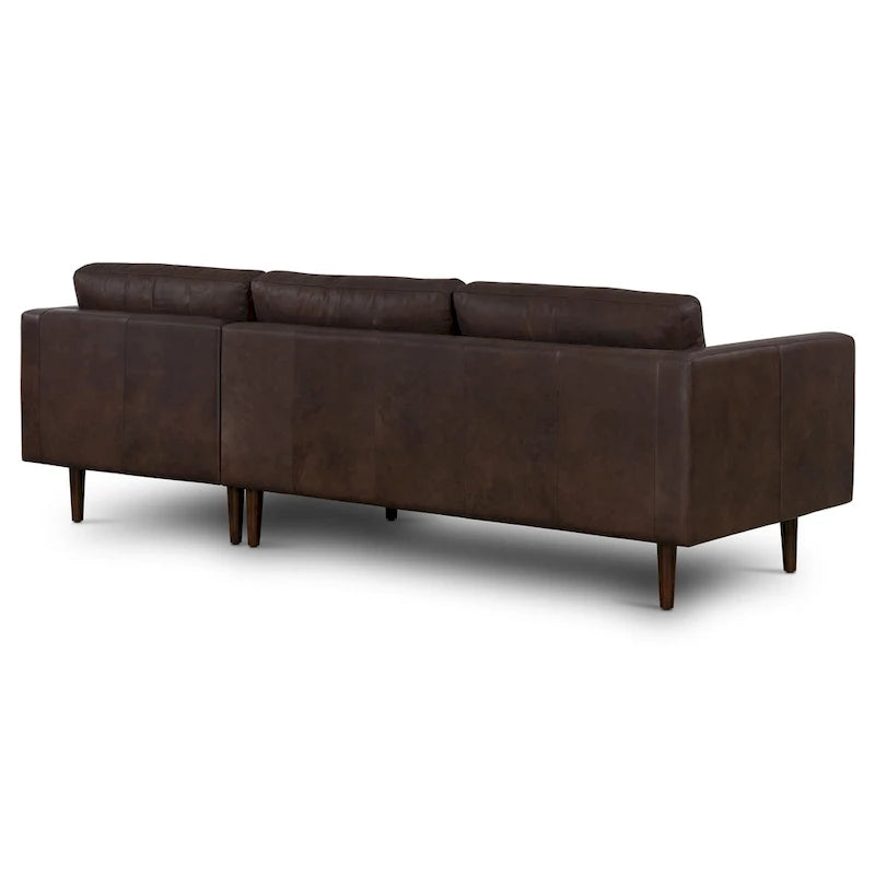 Canapé d'angle droit Poly &amp; Bark Napa 104,5 - Cuir italien pleine fleur véritable