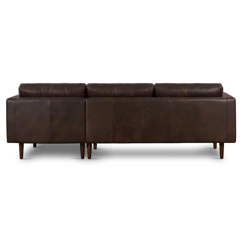 Canapé d'angle droit Poly &amp; Bark Napa 104,5 - Cuir italien pleine fleur véritable