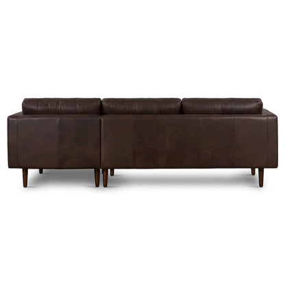 Canapé d'angle droit Poly &amp; Bark Napa 104,5 - Cuir italien pleine fleur véritable